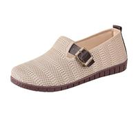 Ladies Leopard Print Shoes Size 5 Summer New Old Cloth Shoes A Footstroke Comfortable Women's Single Shoe Comfy Ballet Shoe Beige