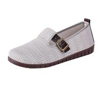 Ladies Leopard Print Shoes Size 5 Summer New Old Cloth Shoes A Footstroke Comfortable Women's Single Shoe Comfy Ballet Shoe White