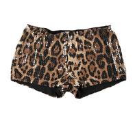 Ladies Leopard Tiger Animal Print Sexy Shorts Dance Hot Pants Women's Y2k Micro Mini Shorts Leopard Print Low Waist Lounge Pajama Bottoms Brown