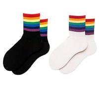 Ladies LGBT Rainbow Pride 2 PAIRS Ankle Socks One Size UK 3-7 EU 36-40