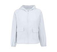 Ladies Lightweight Jackets Summer Women's Lightweight Waterproof Rain Jackets Outdoor Golf Packable Hooded Raincoats with Pocket Quick Dry Windproof Casual Zipper Windbreaker Hood White