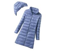 Ladies Lightweight Puffer Jacket Long Packable Down Jacket Women Ladies Oversized Longline Hooded Puffer Coat Padded Jackets Womens Quilted Jackets with Hood Down Coats Puffa Coat for Women Large