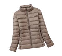 Ladies Lightweight Puffer Jacket Packable Down Jacket Women Quilted Jackets Puffer Coats for Women Padded Jacket Womens Hooded Puffer Jackets for Women Puffer Coat Women Womens Down Jacket Khaki XXL