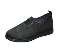 Ladies Loafers Size 6 Comfy Shoes for Women Casual Womens Shoes 10 Fly Weaving Breathable Top Single Women Flat with Soft Bottom A Hollow Shallow Mouth Lazy Casual (Black,4.5)