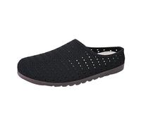 Ladies Loafers Size 6 Soft Shoes for Women Soft Cushion Slippers Women Non Slip Comfortable Wear Mesh Flat Heel Sole Breathable Slippers Fuzzy Open Toe Leopard (Black,5)