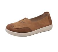Ladies Loafers Size 6 White Shoes for Women Women Spring and Autumn New Hundred Shoes Breathable Wear Casual Anti Slip Border Lazy Soft Bottom Round Head Casual Thong Toe Sandals (Brown,39)