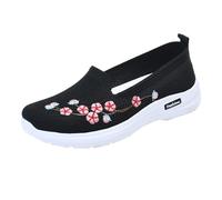 Ladies Loafers Wide Fitting Shoes for Women UK Sandals for Women Casual Summer Wedge Spring And Autumn Comfortable Breathable Embroidery Fly Weaving Sports Non Slip Single Shoes Big Boys Casual Siz