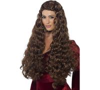Brown Medieval Princess Wig - wig medieval princess smiffys 43661 one size brown long