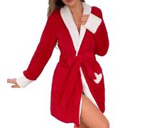 Ladies Long Dressing Gowns, Luxurious Kimono Style Bathrobe with Shawl Collar Long Sleeve Housecoat for Spa Relaxation and Cozy Home Loungewear Comfortable Elegant Tie Belt Design