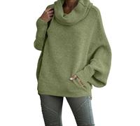 Ladies Long Jumpers Jumpers for Women UK, Cozy Oversized Chunky Knit Roll Neck Sweater, Soft Ribbed Long Sleeve Pullover for Winter, Loose Fit Ladies Roll Neck Jumper
