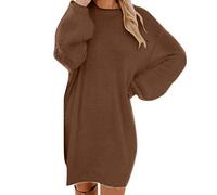 Ladies Long Jumpers Teddy Fleece Long Sleeve Coffee Wine Navy Tunic Tops Winter Warm Fluffy Pullover Sweaters Plus Size Crewneck Sweater Cozy Plush Christmas Tunic Tops for Women UK XXL 3XL 4XL
