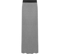 Ladies Long Maxi Skirt Womens Elasticated Stretch Full Length High Waist Jersey Gypsy Style Plain Printed Plus Size Skirts Dark Grey-20-22