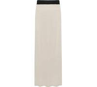 Ladies Long Maxi Skirt Womens Elasticated Stretch Full Length High Waist Jersey Gypsy Style Plain Printed Plus Size Skirts Cream-12-14