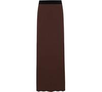 Ladies Long Maxi Skirt Womens Elasticated Stretch Full Length High Waist Jersey Gypsy Style Plain Printed Plus Size Skirts Dark Brown-24-26