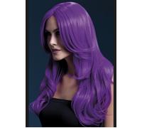 Fever Women's Khloe Wig, One Size, Neon Purple - wig purple fever khloe neon smiffys 26inch66cm long fancy dress