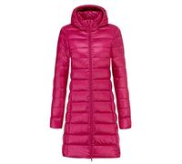 Ladies Long Puffer Jacket Lightweight Packable Down Jacket Women Puffer Coats for Women Puffa Jackets With Hood Oversized Longline Hooded Puffer Jackets Womens Down Feather Coat Parka Quilted Rose M