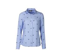 Ladies Long Sleeve Blouse Women's Printed Blouses Relaxed Fit Shirts (UK, Numeric, 12, Regular, Regular, Walking Pheasant Blue)