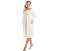 Ladies Long Sleeve Nightdress Large Sizes UK 10 to 36 Cotton Blend (22/24, Blue)