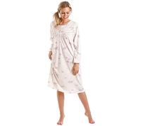 Ladies Long Sleeve Nightdress Large Sizes UK 10 to 36 Cotton Blend (22/24, Lilac)