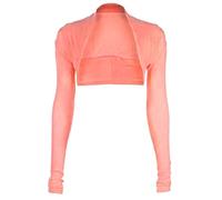 LADIES LONG SLEEVE PLUS SIZE BOLERO SHRUG TOP WOMENS OPEN CARDIGAN TOP SIZE 8-26 (UK Size XL/XXL 20-22, Coral)