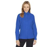 Ladies Long Sleeve Tailored Poplin Shirt Adults Work Wear Styled Business Soft Collar Buttumned Formal Smart Womens Blouse (Royal, 20)