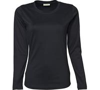 Ladies Long-Sleeved Interlock T-Shirt - Grey - Medium