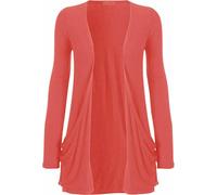 Ladies Long Sleeves Cardigan With Side Pocket Summer Wear Comfy Sweater Womens Winter Fashion Street Wear Cardigan Casual Boyfriend Sweater Top [CORAL,UK 16-18]
