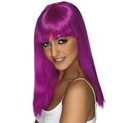 Ladies Long Straight Glam Wig with Fringe Assorted Colours Fancy Dress Item