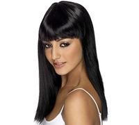 Ladies Long Straight Glam Wig with Fringe Assorted Colours Fancy Dress Item