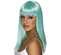 Ladies Long Straight Glam Wig with Fringe Assorted Colours Fancy Dress Item