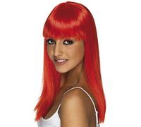 Ladies Long Straight Glam Wig with Fringe Assorted Colours Fancy Dress Item