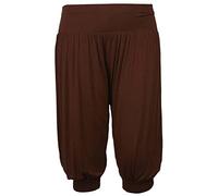 Ladies Loose Fit Yoga Pants ¾ Alibaba Trouser Summer Wear Cuffed Pants Womens Casual Wear Lounge Trousers Arabic Belly Dancer Pants Egyptian Dance Leggings Chocolate Brown UK 24-26