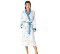 Ladies Luxury Jersey Polycotton Long Dressing Gown UK 10-24 (22/24, Blue)