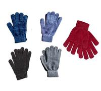 Ladies Magic Chenille Gloves Adults Knitted Thermal Warm Soft Stretchy Winter Gloves (Navy Blue)