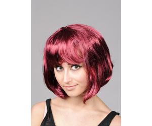 Ladies Mahogany Red Bobbed Wig Womens Fancy Dress Dark Red Short Bobbed Wig