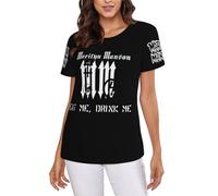 Ladies' Manson Rock Band Marilyn Printed Round Neck Shirt Simple Versatile Top Casual Comfort Shirt Multicolor L