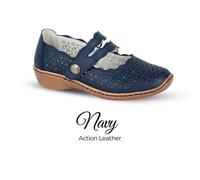 Boulevard de Beauté – Women's Leather Shoe L641C-7 – Navy – Size 7