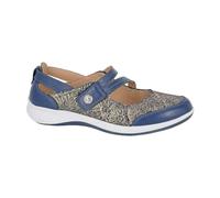 Ladies Mary Jane Sandals Flat Pumps EEE Wide Fit Comfort Bar Shoes UK Size 3-9 (Navy, UK 3 / EU 36 - Ladies)