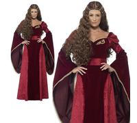 Ladies Medieval Gothic Maiden Costume Play Fancy Dress Adults Outfit UK 8-22