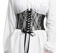 Ladies' Medieval Underbust Corset, Vintage Bodyshaper with Zipper Closure, Overbust Court Style Polyester Patterned Waist Cincher Halloween Slimming