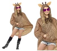 Ladies Mens Unisex Animal Ponchos Showerproof Festival Adult Fancy Dress