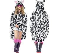 Ladies Mens Unisex Animal Ponchos Showerproof Festival Adult Fancy Dress Cow