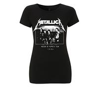 Ladies Metallica Master of Puppets Live Tour Official Tee T-Shirt Womens Girls (Large) Black