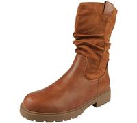 Ladies Mid Calf Boots Shoes Zip Comfy Casual Rouched Grip Lined Womens Sizes Camel 4