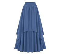 Ladies Midi Maxi Full Length Winter Autumn A-Line Swing High Waist Gothic Skirt High Waist Pirate A-Line Skirt Retro Gothic Style Skirt Skirt Medieval Costume for Halloween Party Costume Blue