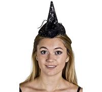 Ladies Mini Witch Hat On Headband Halloween Fancy Dress Accessory Hat Rose Evil Spell Caster Woman Witches Accessory