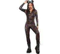 Ladies Miss Whiplash Geometric Print Catsuit