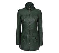 Ladies MISTRESS Green Washed Vintage Gothic Style Real Leather Jacket Coat (20)