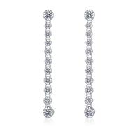 Ladies' moissanite earrings, 1.98 carats, S925 sterling silver multi-layer tassel earrings, with gift box, suitable for holiday gifts