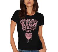 Ladies Motley Crue Kick Start My Heart Official Tee T-Shirt Womens Girls (Medium) Black